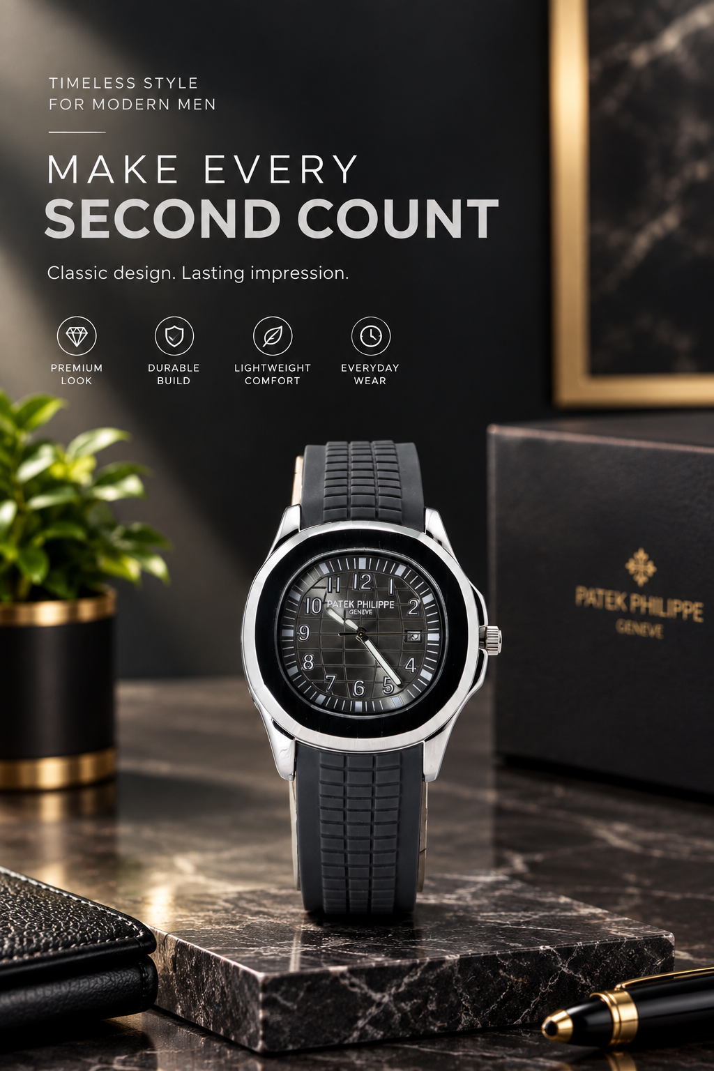 PATEK PHILIPPE integrated style men's wristwatche