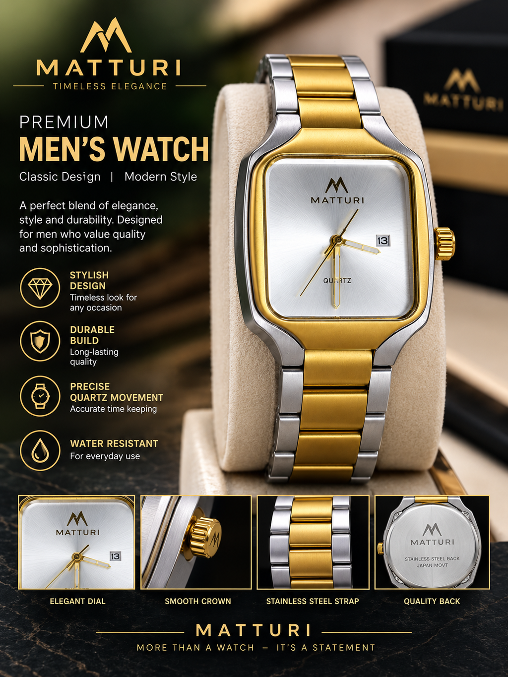 MATTURI premium men's wristwatch